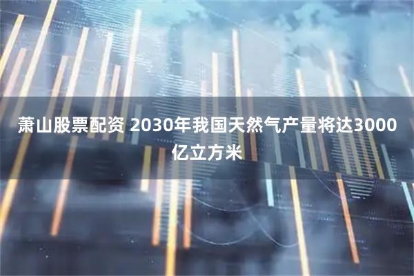 萧山股票配资 2030年我国天然气产量将达3000亿立方米